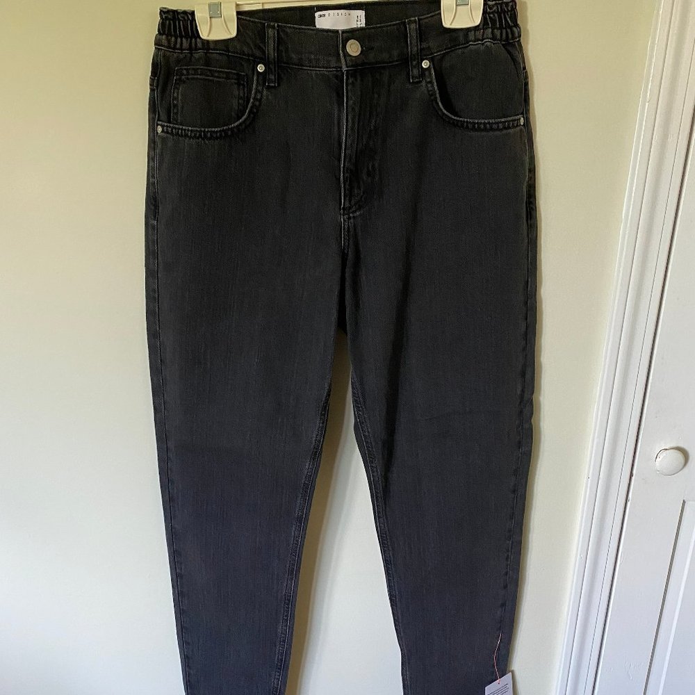 Black Jeans With Elasticated Waist 32W 32L